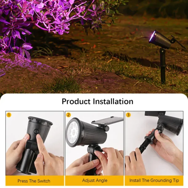9 LEDs Solar Spotlights for Garden, Backyard, Driveway, Patio Lawn Décor - Image 4