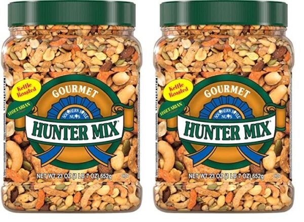 Southern Style Nuts Gourmet Hunter Mix, 23 Ounces, Sesame Sticks, Peanuts, Sunflower Kernels, Almonds, Cashews, and Pepitas (Pack of 2)