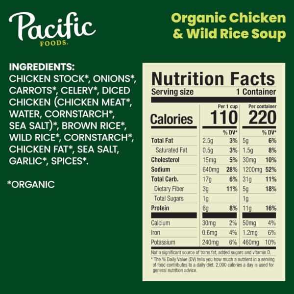 Pacific Foods Organic Wild Rice Chicken Soup, 16.3 Oz Can (Pack of 4) - Image 2