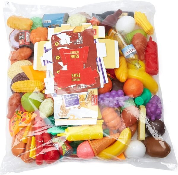 Amazon Basics Pretend Toy Play Food for Kids Ages 3 and Up, Set of 150 Pieces, Multicolor - Image 2