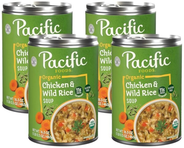 Pacific Foods Organic Wild Rice Chicken Soup, 16.3 Oz Can (Pack of 4)