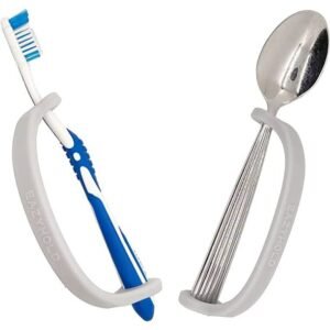 EazyHold Silver Silicone Universal Cuff, Weak Hand Grip Assistive Device for Large Hands or Limbs