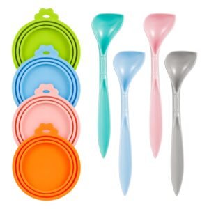Taihexin 8 Pcs Pet Food Can Cover with Spoon